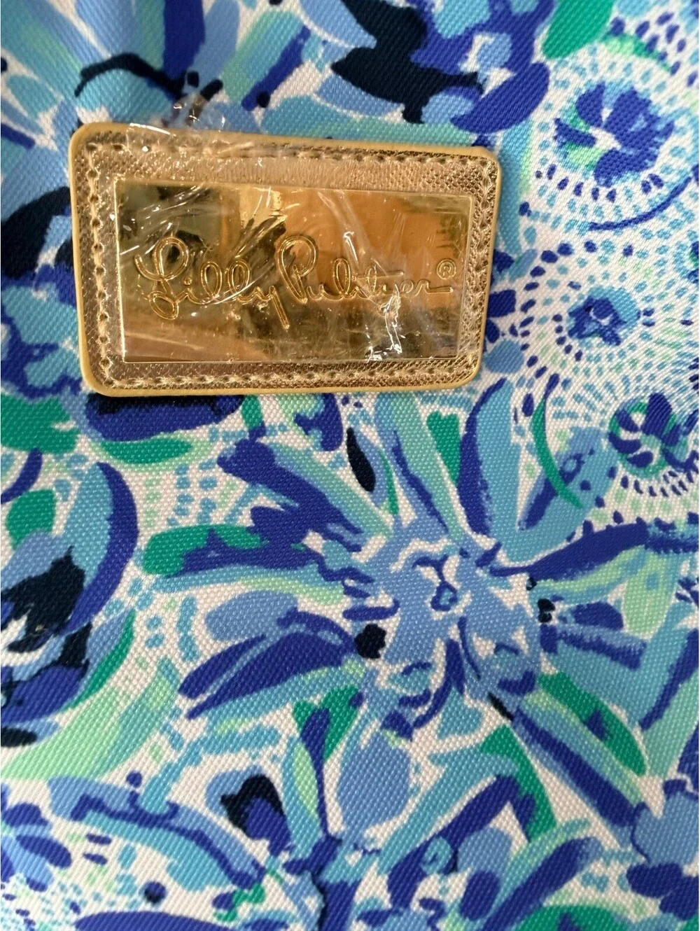 Lilly Pulitzer insulated cooler tote wine carrier bag blue floral